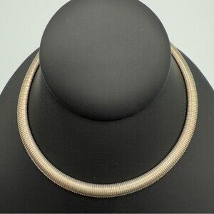 1940s Coro Pegasus Signed Tubogas Sleek Coil Collar Necklace